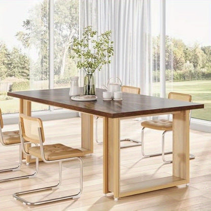 Eettafel – Keukentafel – Dinertafel – Tafel Voor 4 Personen – Houten Tafel – 60 cm Breed – Stevig Metalen Sled Onderstel – Rustic Brown
