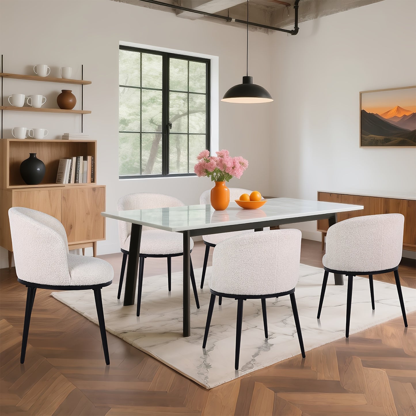 Eetkamerstoelen – Dining Stoelen – Keukenstoelen – Woonkamerstoelen – Café Stoelen – Set van 2 – Ergonomisch Armlos Design – Velvet Bekleding Met Metalen Frame