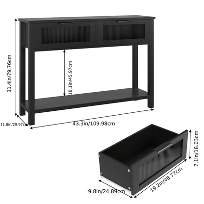 Halmeubel – Sidetable – Console Tafel – Opbergtafel – Wandtafel – Compact Design – Stevige Houten Constructie