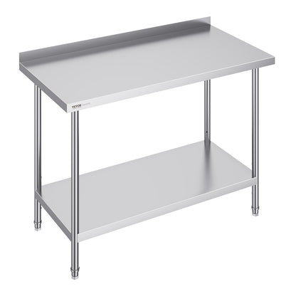 Werktafel – Werkbank – Opstelling – Prep Tafel – RVS Werktafel – 61x122 cm – 3 Verstelbare Planken