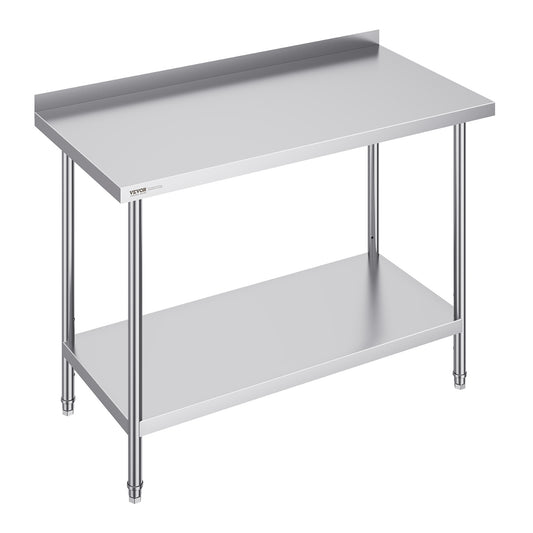 Werktafel – Werkbank – Opstelling – Prep Tafel – RVS Werktafel – 61x122 cm – 3 Verstelbare Planken
