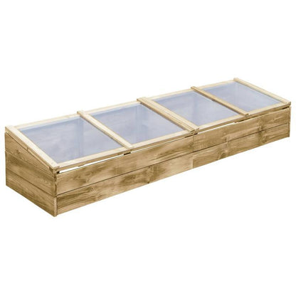 Kas – Kweekkas – Tuinkas – Groentekas – Mini Kas – Geïmpregneerd Grenenhout – 200x50x35 cm – Duurzaam En Weerbestendig