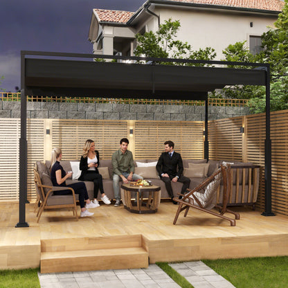Tuinpaviljoen – Pergola – Partytent – Prieel – Overkapping – Verstelbare Zonwering – 3x3 Meter – Aluminium
