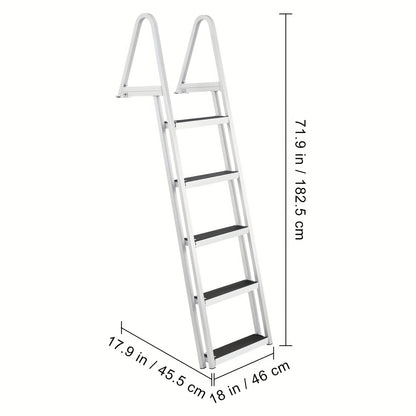 Bootladder – Badladder – Zwemtrap – Instapladder – Afneembare Ladder – 5 Treden – Hoogwaardig Aluminium – Maximaal Draagvermogen 159 kg