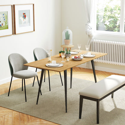 Uitbreidbare Eettafel – Uitschuifbare Tafel – Eetkamertafel – Keukentafel – Verlengbare Tafel – Natuurlijke Houtlook – Stevige Stalen Pooten – Van 120 Tot 160 cm