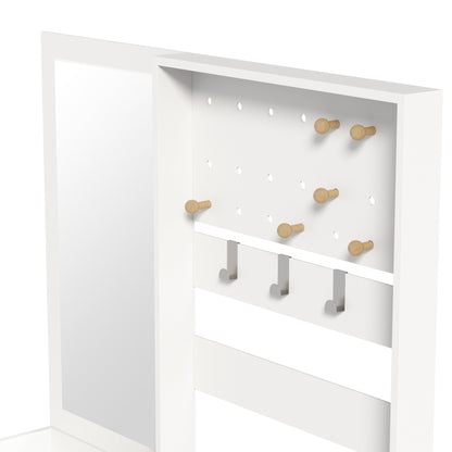 Compact Halmeubel – Hal Kast – Entree Meubel – Schoenenrek – Kapstok – Met Spiegel & Verstelbare Haken – Modern Houtlook 105x38x180 cm