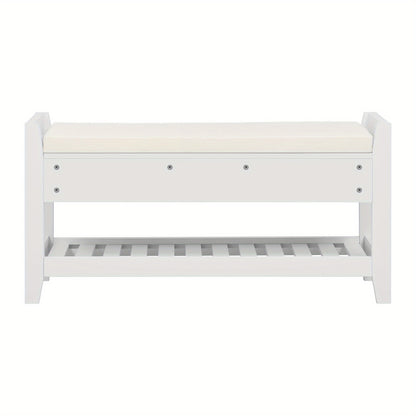 Schoenenbank – Schoenenrek – Zitbank – Opbergbank – Schoenenkast – Modern Wit Design – Gestoffeerd Zitvlak – MDF Hout Stabiel