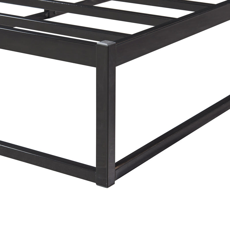 Ledikant – Metalen Bed – Bedframe – Bed Met Matras – Stalen Bed – Zwart – 160x200 cm – Stevig Stalen Frame – Ademend Kaltschuimmatras