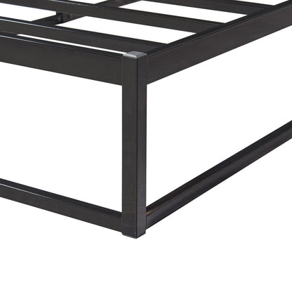 Ledikant – Metalen Bed – Bedframe – Bed Met Matras – Stalen Bed – Zwart – 160x200 cm – Stevig Stalen Frame – Ademend Kaltschuimmatras