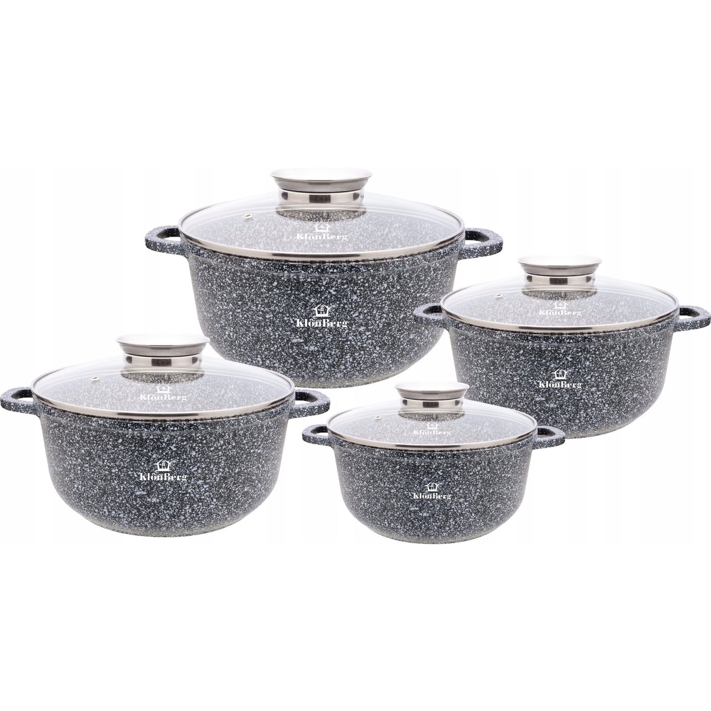 8-Delige Pannenset – Kookpannenset – Keukenset – Kookgerei – Pannenset Compleet – Inductie Geschikt – Anti-aanbak Coating – Snelle Warmteverdeling – Zwart