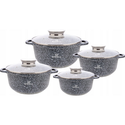 8-Delige Pannenset – Kookpannenset – Keukenset – Kookgerei – Pannenset Compleet – Inductie Geschikt – Anti-aanbak Coating – Snelle Warmteverdeling – Zwart