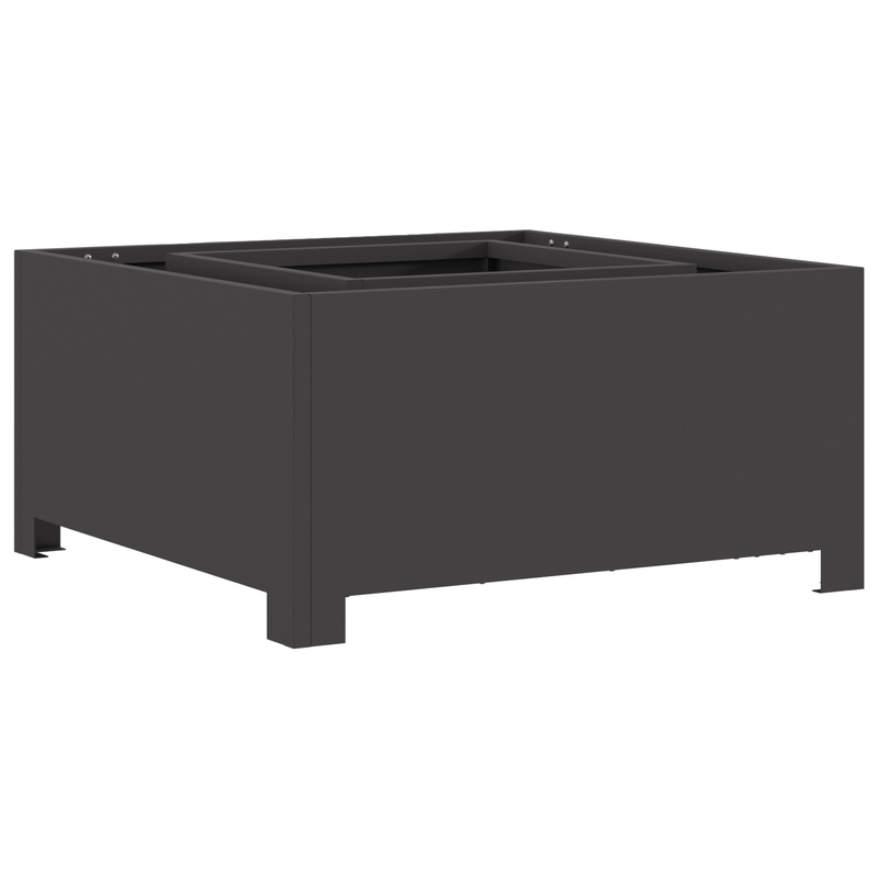 Vuurschaal Outdoor – Tuinhaard – Terrasverwarmer – Barbecueplaats – Tuinkachel – Zwart – Robuust Zwaar Staal – Compact 60x60x30 cm