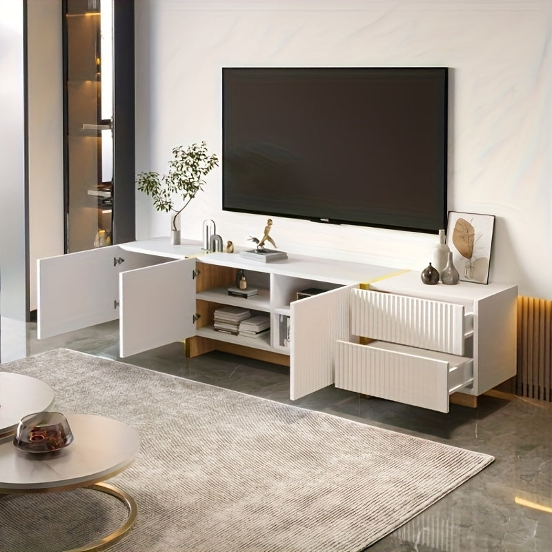 Tvmeubel – Televisiekast – Tv Kast – Tv Meubel – Tv Dressoir – 190 cm – Met 3 Deuren en 2 Lades – Lichtgewicht en Modern Design