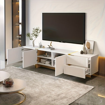 Tvmeubel – Televisiekast – Tv Kast – Tv Meubel – Tv Dressoir – 190 cm – Met 3 Deuren en 2 Lades – Lichtgewicht en Modern Design