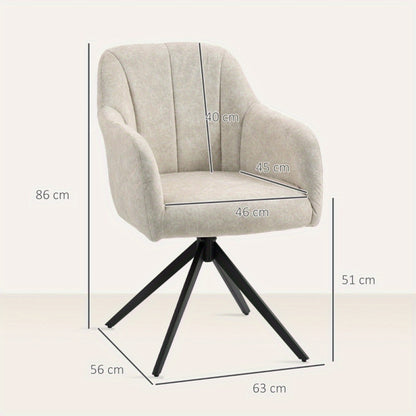 Draaibare Loungestoel – Fauteuil – Relaxstoel – Zithoekstoel – Loungefauteuil – Lichtbruine Pluche Bekleding – 360° Draaibaar Met Metalen Poot
