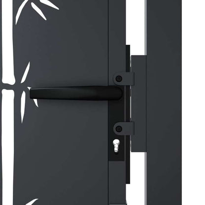 Poort – Tuinafscheiding – Tuintuinpoort – Hek – Bamboe Poort – Antraciet Kleur – Duurzaam Staal – Afmetingen 105x155 cm
