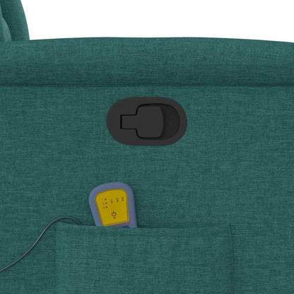 Massagestoel – Massagefauteuil – Ergonomische Stoel – Relaxstoel – Verstelbare Stoel – Donkergroen Stof – 6-Punts Vibratiemassage – Handmatig Verstelbaar tot 135°