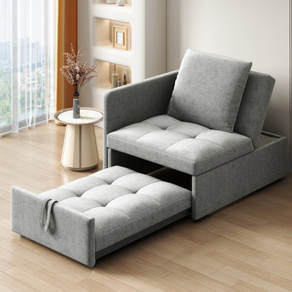 Bedbank – Slaapbank – Bankbed – Sofa Bed – Logeerbed – Gestoffeerd Linnen – Verstelbare Rugleuning – 3-in-1 Multifunctioneel
