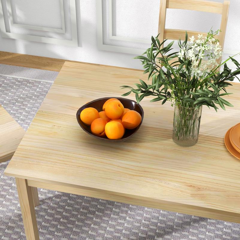 Eettafelset – Eetkamerset – Eethoek – Keukentafelset – Zitgroep – Ruimtebesparend Rechthoekig Ontwerp – Licht Beige Massief Hout