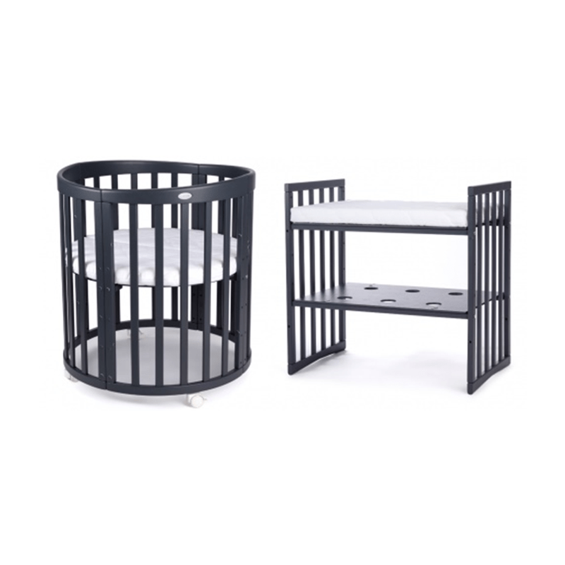 Ledikant – Babybed – Peuterbed – Wieg – Meegroeibed – Ovaal Design – Massief Beukenhout – Inclusief Matras