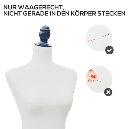 Mannequin Torso – Paspop – Kleding Dummy – Etalagepop – Dress Form – Verstelbare Hoogte 130-168 cm – Stabiele Driepoot Houten Basis – Wit
