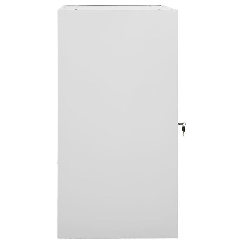 Stalenkast – Opbergkast – Archiefkast – Kantoorkast – Locker – Vergrendelbaar – Verstelbare Planken en Haken – Compact 53x53x105 cm – Lichtgrijs staal