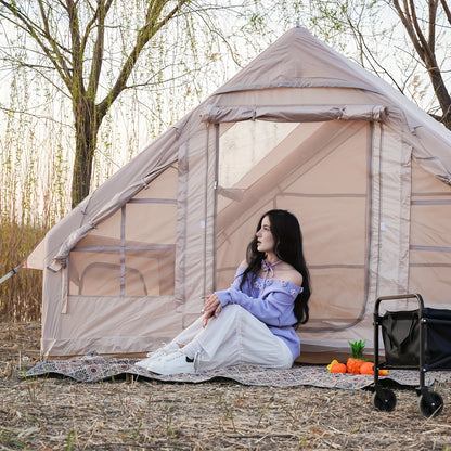 Opblaasbare Tent – Kampeertent – Familietent – Lucht Tent – Glamping Tent – 6 Persoons – Polyester met TPU Coating – Eenvoudig Opzetten