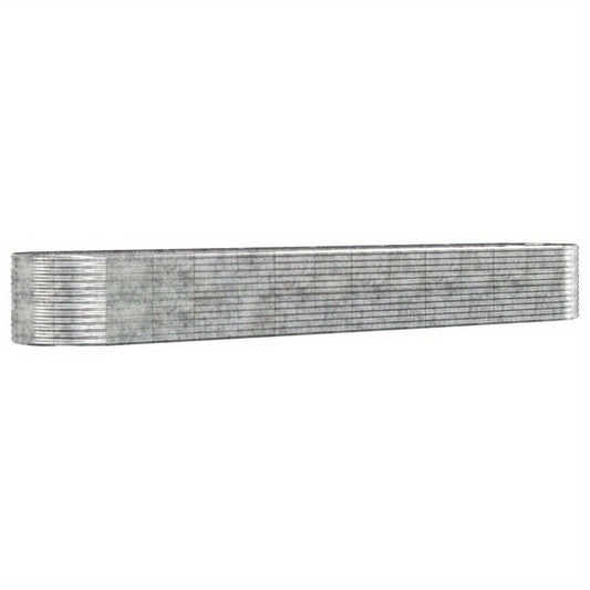 Plantenbak – Bloembak – Tuinbak – Bloempot Bak – Buiten plantenbak – Zilverkleurig Gepoedercoat Staal – Weerbestendig – 554x100x68 cm