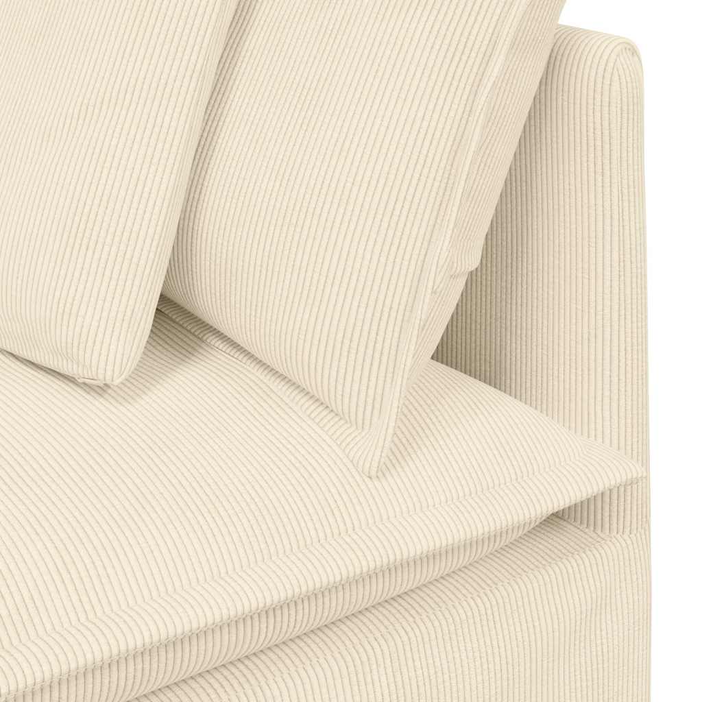 Modulaire Bank – Zitzak – Loungestoel – Hoekbank – 2-zitsbank – Corduroy Stof – Stevig Metalen Frame – Comfortabele Foamvulling – Crèmekleur