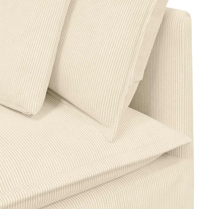 Modulaire Bank – Zitzak – Loungestoel – Hoekbank – 2-zitsbank – Corduroy Stof – Stevig Metalen Frame – Comfortabele Foamvulling – Crèmekleur