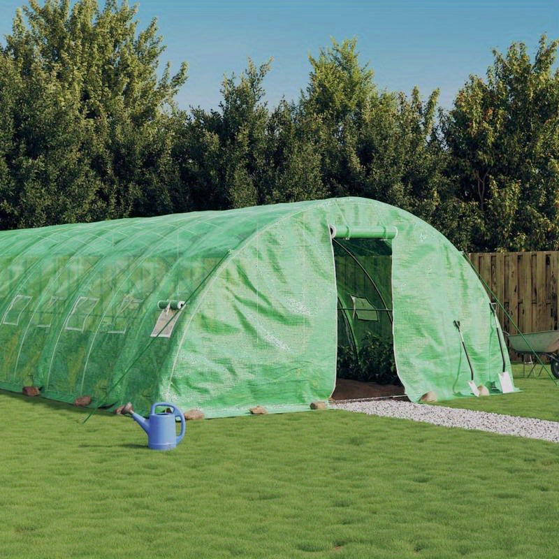 Tuinschuur – Berging – Tuinhuis – Schuur – Opbergunit – Groen – Weerbestendig Staalframe – 30 m² Ruimte – 6x5x2,3 m – Eenvoudig Onderhoud