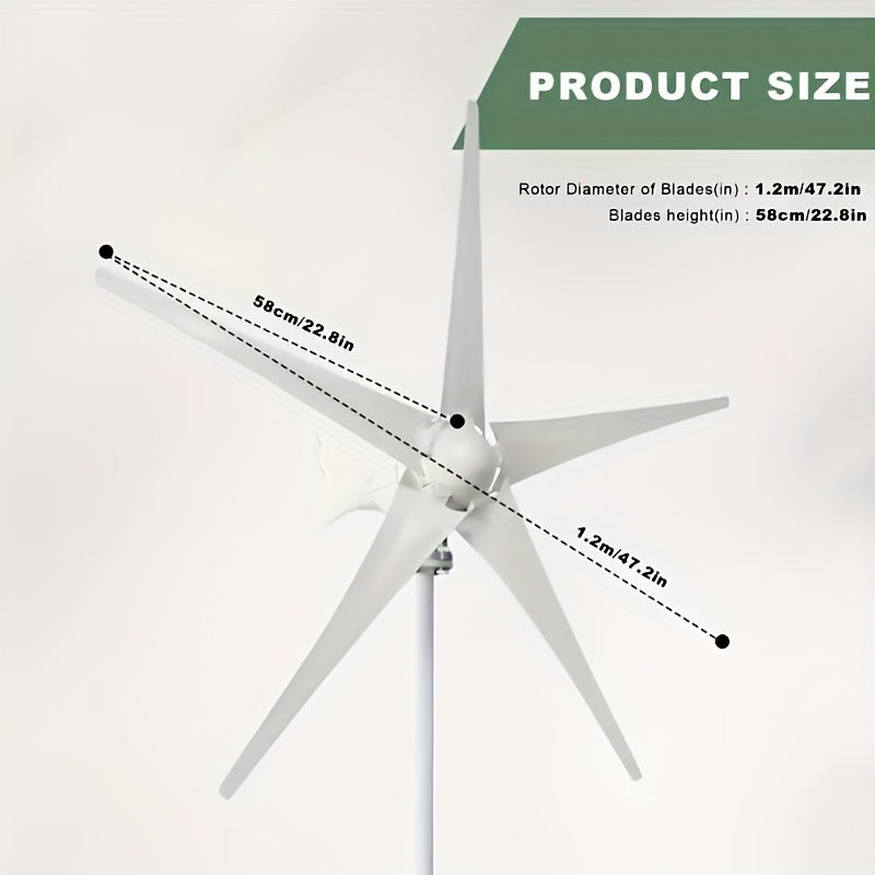 Horizontale As Windturbine – Wind Generator – Windmolen Generator – Windenergie Systeem – Duurzame Energie Thuis – 48V 5-Blads – Laag Startwindvermogen 2,5 m/s – MPPT-Controller Inclusief