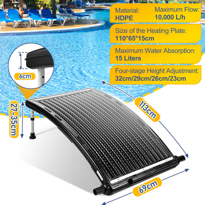 Solar heating Pool heater Heating mat Pool solar panel Solar diverter Solar collector Solar heating pool Solar panel with stand Pool solar absorber Pool heating for pool 15L Solar panel pool Solar Solar solar heater swimming