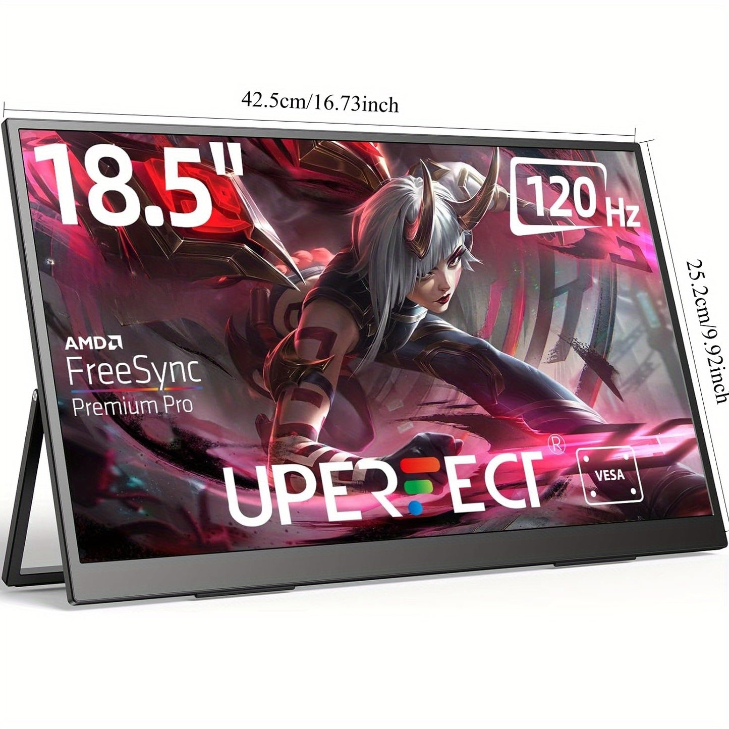 Portable Monitor – Draagbaar Scherm – Draagbare Monitor – Extra Scherm Laptop – USB-C Monitor – 18,5 Inch – Full HD – 120Hz Verversingssnelheid