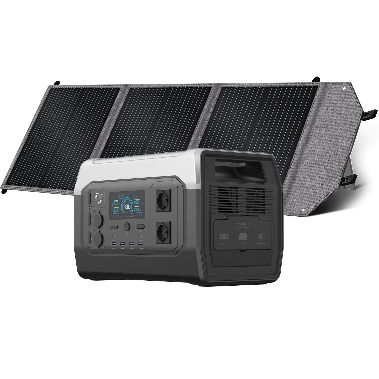 XP1000 Generator – Draagbare Generator – Powerbank – Noodstroom – Zonne-energie Generator – 1800W Lithium Batterij – Inclusief 100W Zonnepaneel