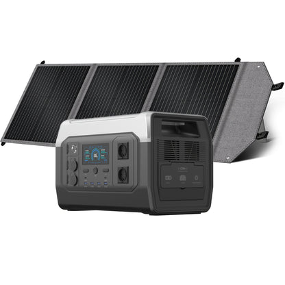 XP1000 Generator – Draagbare Generator – Powerbank – Noodstroom – Zonne-energie Generator – 1800W Lithium Batterij – Inclusief 100W Zonnepaneel