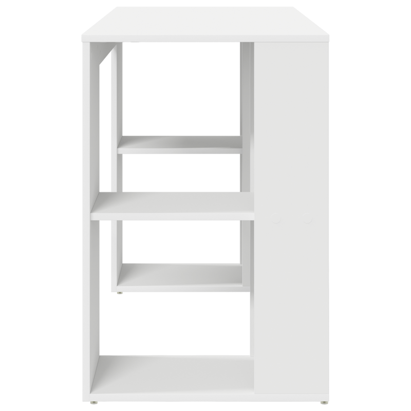 Computer Bureau – Werktafel – Studietafel – Bureau Met Opbergruimte – Thuiswerkplek – Modern Minimalistisch Ontwerp – Stevig Houten Materiaal – Eenvoudige Montage – Wit