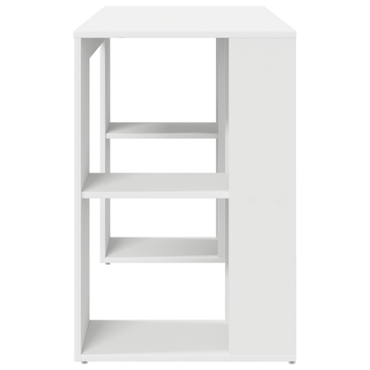 Computer Bureau – Werktafel – Studietafel – Bureau Met Opbergruimte – Thuiswerkplek – Modern Minimalistisch Ontwerp – Stevig Houten Materiaal – Eenvoudige Montage – Wit