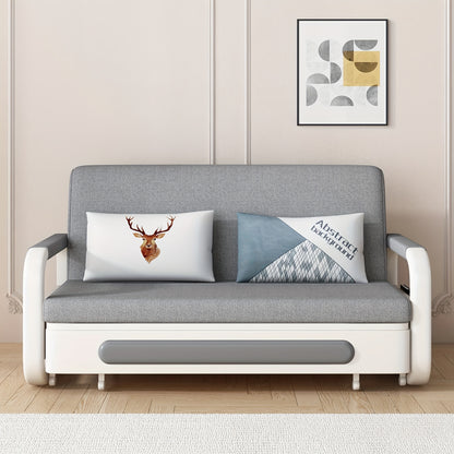 Slaapbank – Bedbank – Bankbed – Logeerbank – Slaapmeubel – 120 cm – Slaapfunctie En Opbergruimte – Modern Donkergrijs/Wit