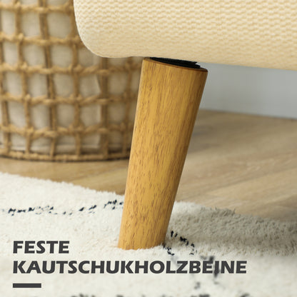 Tweezitsbank – 2-zitsbank – Bankje – Zitbank – Loveseat – Compact Design – Huidvriendelijke Crème Bekleding – Draagvermogen 240 kg – Afmeting 130x74x79 cm
