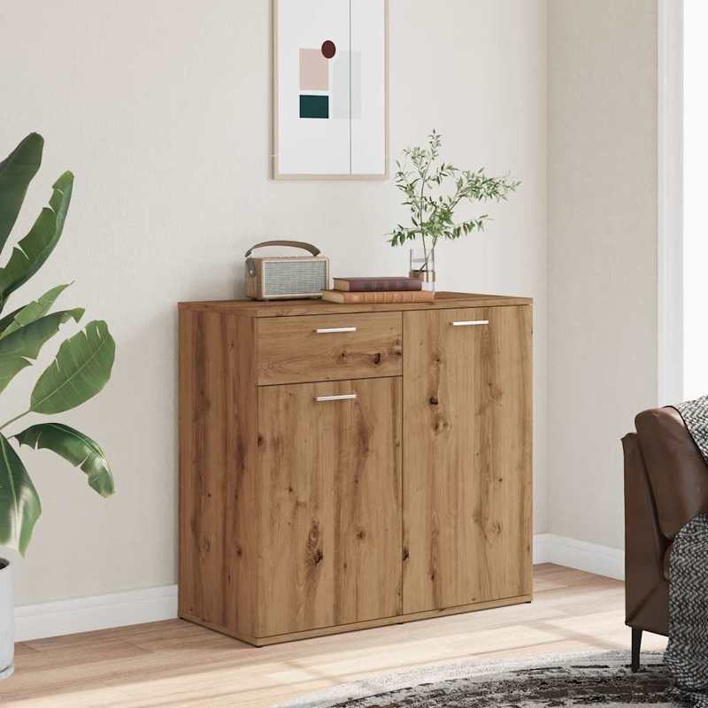 Bestekkast – Opbergkast – Ladekast – Dressoir – Commode – Handgemaakt Eikenhout – Compact Formaat 80x36x75 cm – Duurzaam & Multifunctioneel