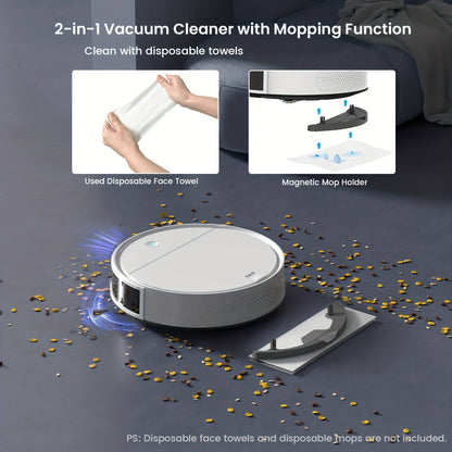 Robotstofzuiger – Dweilrobot – Stofzuigerrobot – Automatische Stofzuiger – Wi-Fi Bediening – 5000Pa Zuigkracht – 180 Minuten Gebruikstijd