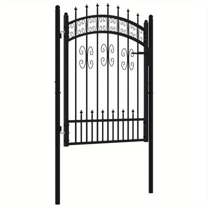 Tuingate – Tuinpoort – Metalen Poort – Hekpoort – Draaipoort – Zwart Staal – 103x175 cm – Weerbestendig Poedercoating