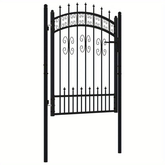 Tuingate – Tuinpoort – Metalen Poort – Hekpoort – Draaipoort – Zwart Staal – 103x175 cm – Weerbestendig Poedercoating