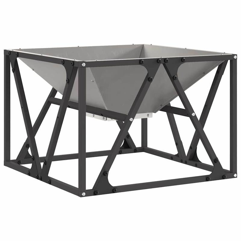 50x50x35cm Heavy-Duty Fire Pit - Portable Outdoor Wood-Burning Stove with Powder-Coated Brown, Compact Patio Heater for Garden, Balcony, Camping & Backyard (Assembly Required) - Durable Metal Fireplace