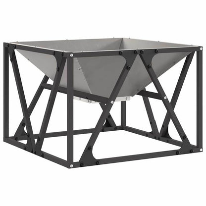 50x50x35cm Heavy-Duty Fire Pit - Portable Outdoor Wood-Burning Stove with Powder-Coated Brown, Compact Patio Heater for Garden, Balcony, Camping & Backyard (Assembly Required) - Durable Metal Fireplace