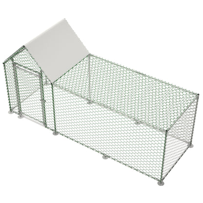 Buitenren kippenren – kippenhok – dierenren – konijnenren – 3x1x1,5 meter – gegalvaniseerd staal – waterdicht PE-zeildoek – slot veiligheid