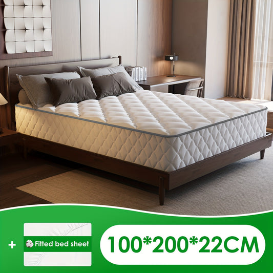 Pocketveringmatras – Matras – Slaapmatras – Innerspring Matras – 100x200 cm – 7-Zone Pocketvering – Hypoallergeen – Medium Stevig H3 – Hoogte 22 cm – Ademend Katoen