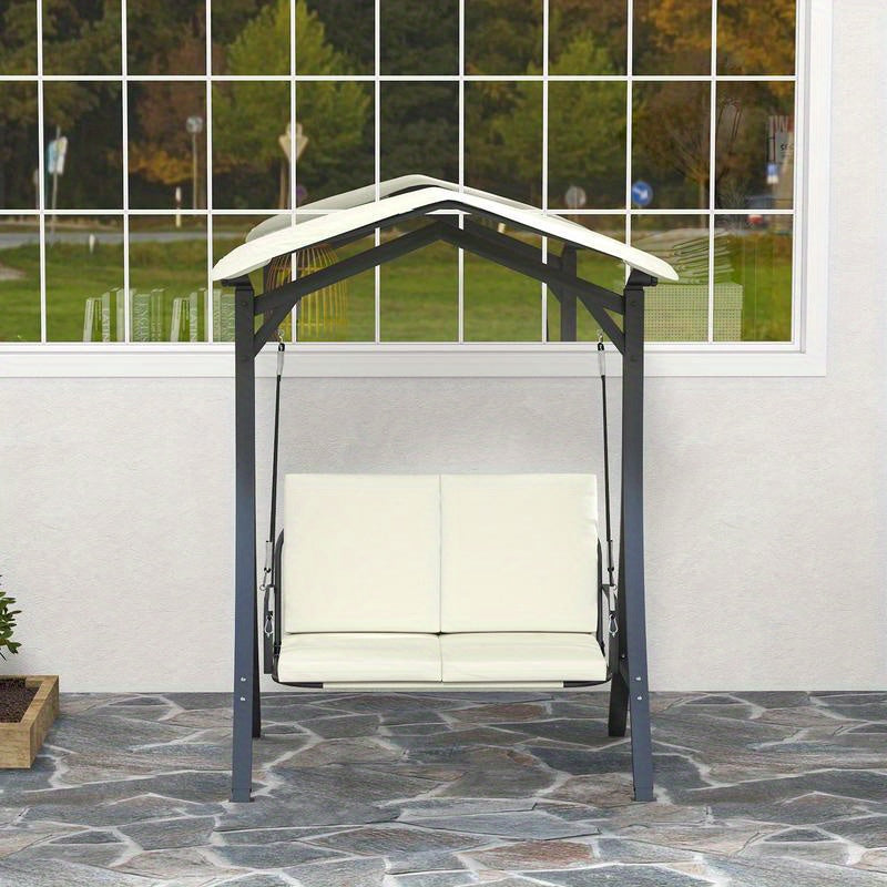 Heavy duty porch swing chair suitable for patio, yard, garden, lawn, Patio Furniture, Adjustable Canopy, Weatherresistant Material, Rocking Chair, Familyfriendly Seating