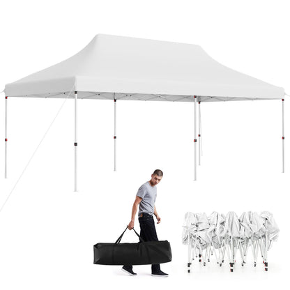 3 x 6M Partytent – Vouwpaviljoen – Tuinpaviljoen – Evenemententent – Tuintent – Waterafstotend – UV-Bescherming 50+ – Verstelbare Hoogte – Winterbestendig – Inclusief Draagtas – Wit